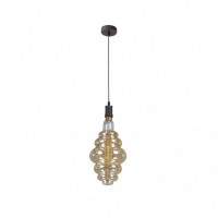 Distribuidor - Lâmpadas Diversas | Lâmpadas Modernas | COLGANTE LORETO 1XE27 MARRON/AMBAR BOMBILLA INCLUIDA 8W 3000K 620LM REGX20X20 CM Ref: 167491002